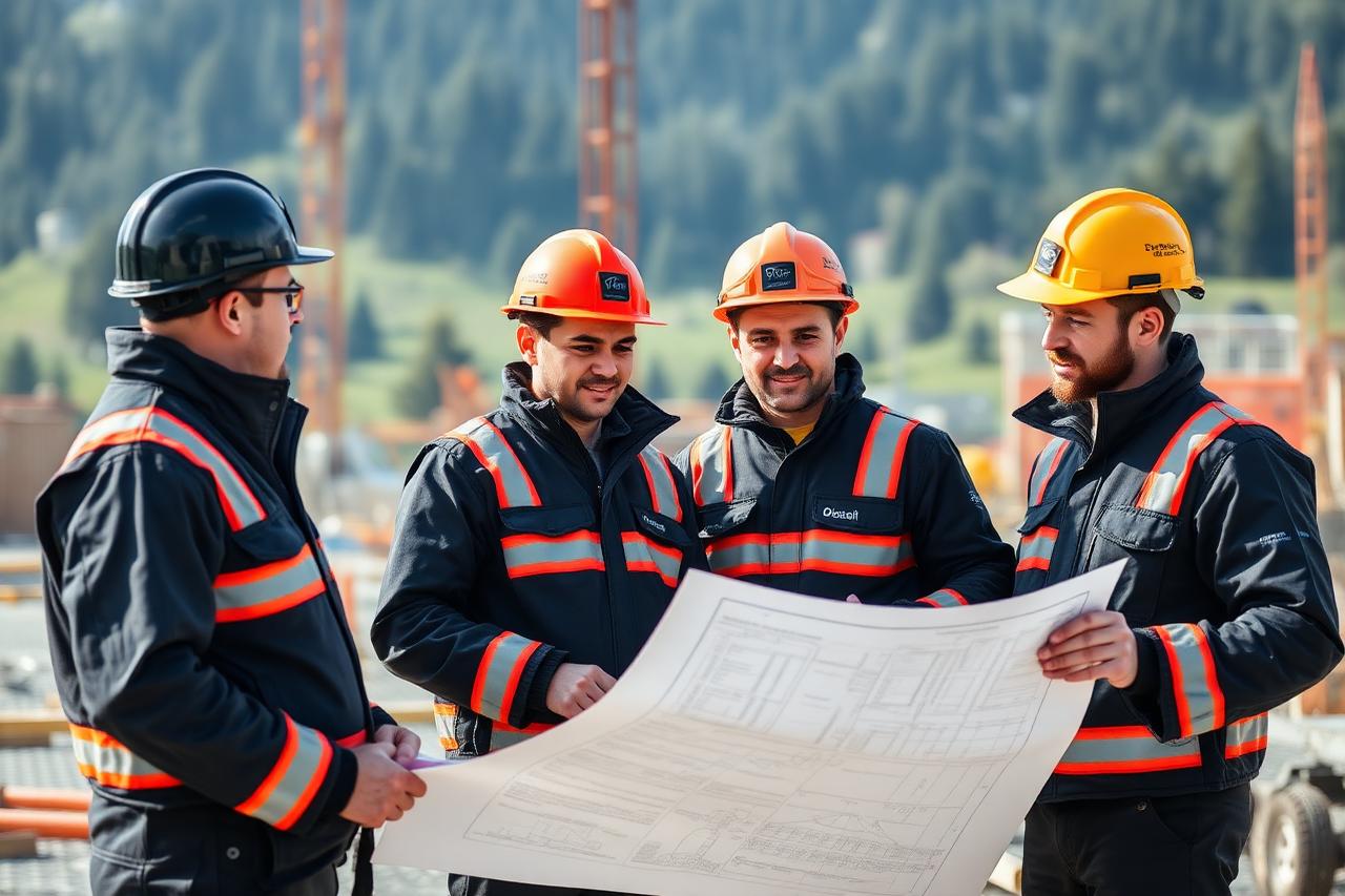 Équipe de techniciens certifiés Fire Romandie sur un chantier